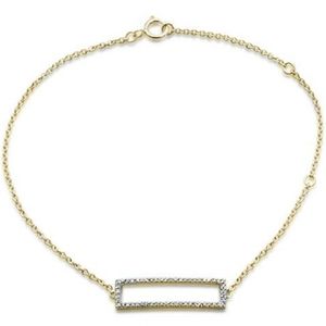 .11ct 14kt yellow gold diamond trendy bar bracelet